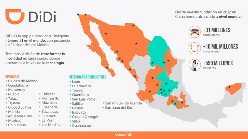 DiDi se prepara para operar en 13 ciudades más de México ...